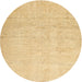 Sideview of Contemporary Mustard Yellow Solid Rug, con1631