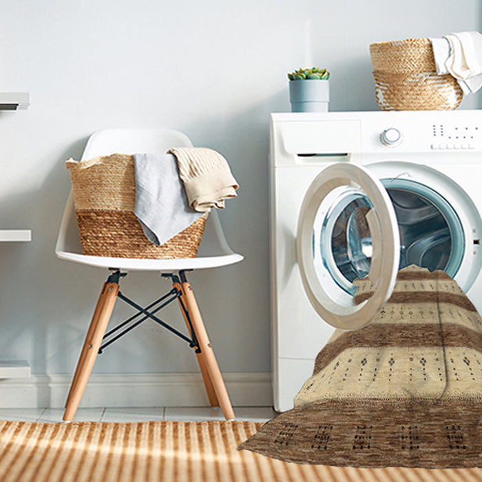Machine Washable Contemporary Light Brown Rug in a Washing Machine, wshcon1632