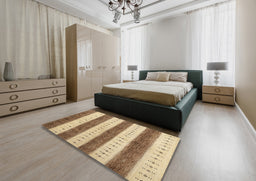 Contemporary Light Brown Modern Rug in a Bedroom, con1632