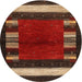 Square Machine Washable Contemporary Sienna Brown Rug, wshcon1633