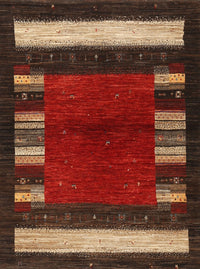 Machine Washable Contemporary Sienna Brown Rug, wshcon1633