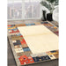 Contemporary Orange Salmon Pink Solid Rug in Family Room, con1634