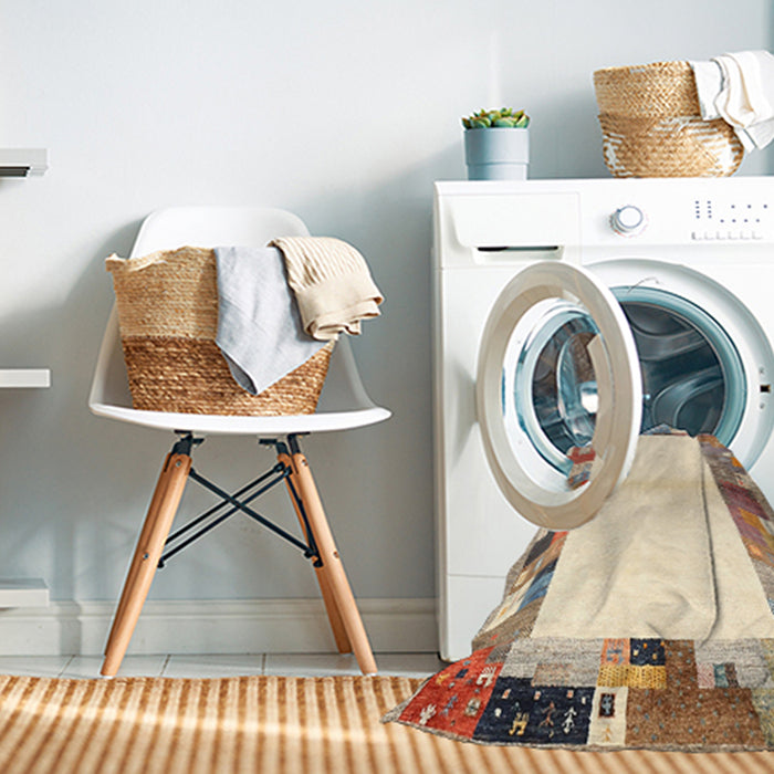 Machine Washable Contemporary Orange Salmon Pink Rug in a Washing Machine, wshcon1634