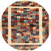 Sideview of Contemporary Brown Red Modern Rug, con1635