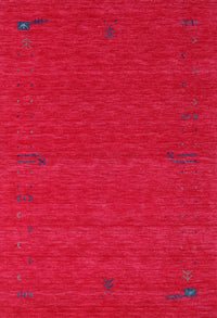 Machine Washable Contemporary Red Rug, wshcon1638