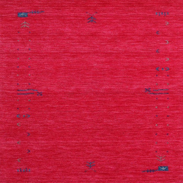 Square Contemporary Red Modern Rug, con1638