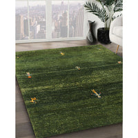 Contemporary Dark Forest Green Modern Rug, con1640