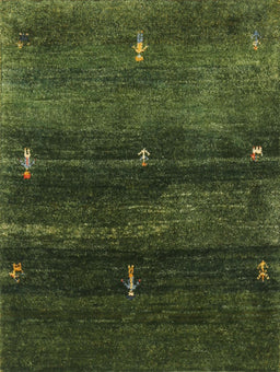 Contemporary Dark Forest Green Modern Rug, con1640