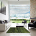 Square Contemporary Dark Forest Green Modern Rug in a Living Room, con1640