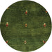 Sideview of Contemporary Dark Forest Green Modern Rug, con1641