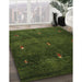 Contemporary Dark Forest Green Modern Rug in Family Room, con1641