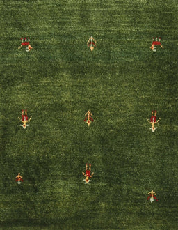 Contemporary Dark Forest Green Modern Rug, con1641