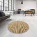 Round Machine Washable Contemporary Copper Brown Rug in a Office, wshcon1643