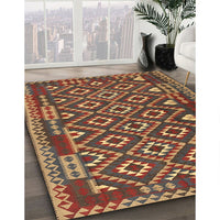 Contemporary Saffron Red Southwestern Rug, con1644