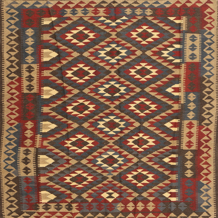 Sideview of Machine Washable Contemporary Saffron Red Rug, wshcon1644