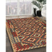 Contemporary Saffron Red Southwestern Rug in Family Room, con1644