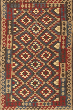 Contemporary Saffron Red Southwestern Rug, con1644