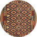 Sideview of Contemporary Saffron Red Southwestern Rug, con1644