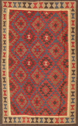 Machine Washable Contemporary Red Rug, wshcon1645