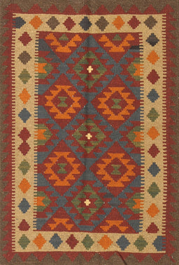 Contemporary Light Brown Southwestern Rug, con1648