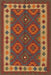 Contemporary Light Brown Southwestern Rug, con1648