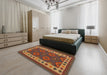 Machine Washable Contemporary Light Brown Rug in a Bedroom, wshcon1648
