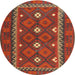 Sideview of Contemporary Sienna Brown Oriental Rug, con1649