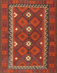 Machine Washable Contemporary Sienna Brown Rug, wshcon1649