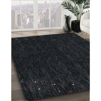 Contemporary Gunmetal Green Modern Rug, con164