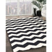 Contemporary Charcoal Black Modern Rug in Family Room, con1652