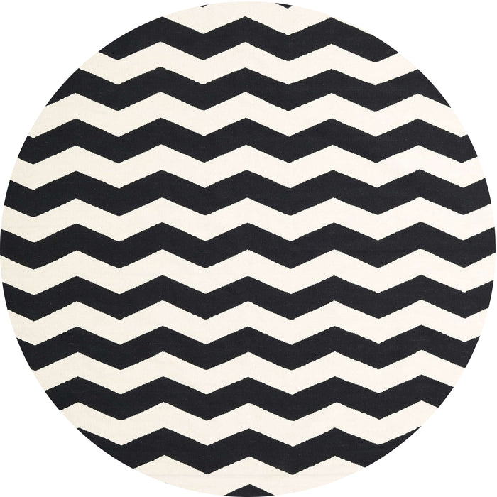 Sideview of Contemporary Charcoal Black Modern Rug, con1652