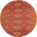 Sideview of Contemporary Neon Red Oriental Rug, con1653