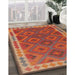 Machine Washable Contemporary Red Rug in a Family Room, wshcon1654