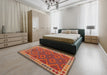 Contemporary Red Oriental Rug in a Bedroom, con1654