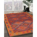 Contemporary Red Oriental Rug in Family Room, con1655