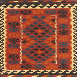 Sideview of Machine Washable Contemporary Red Rug, wshcon1657