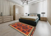 Machine Washable Contemporary Red Rug in a Bedroom, wshcon1657