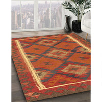 Contemporary Neon Red Oriental Rug, con1659