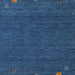 Sideview of Machine Washable Contemporary Blueberry Blue Rug, wshcon165