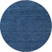 Square Machine Washable Contemporary Blueberry Blue Rug, wshcon165