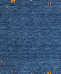 Machine Washable Contemporary Blueberry Blue Rug, wshcon165