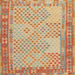 Sideview of Machine Washable Contemporary Orange Rug, wshcon1660