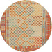 Sideview of Contemporary Orange Southwestern Rug, con1660