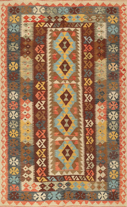 Contemporary Mahogany Brown Southwestern Rug, con1661