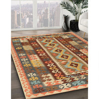 Contemporary Mahogany Brown Southwestern Rug, con1661