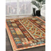 Contemporary Mahogany Brown Southwestern Rug in Family Room, con1661