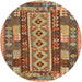 Sideview of Contemporary Mahogany Brown Southwestern Rug, con1661