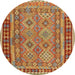 Sideview of Contemporary Gold Southwestern Rug, con1663