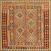 Square Contemporary Gold Southwestern Rug, con1663