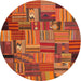 Square Machine Washable Contemporary Orange Rug, wshcon1666